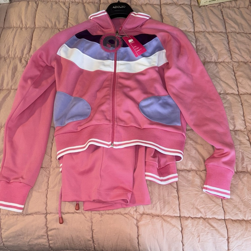 Womens Pink Purple Jogging Suit By Magic Fit Brand Size Medium